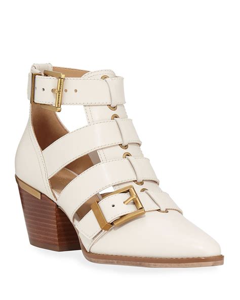 celine leather cutout booties michael kors